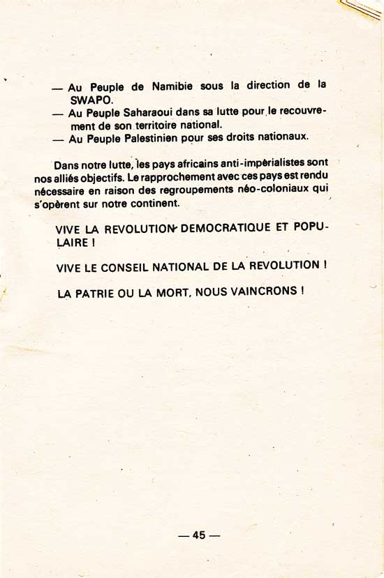 Discours d'orientation politique Thomas Sankara, DOP, 2 octobre 1983