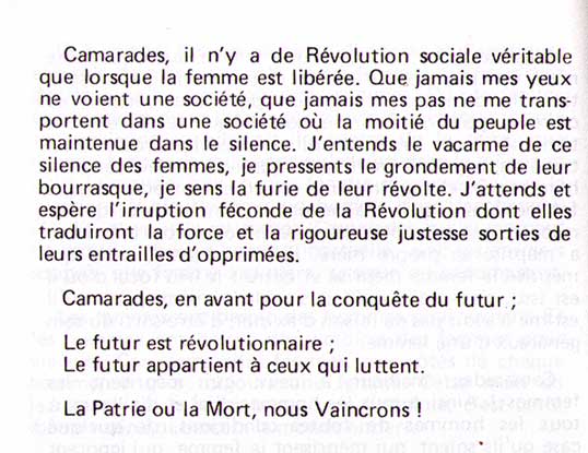 Libération de la femme, exigence du futur, Thomas Sankara, Burkina Faso, 8 mars 1987