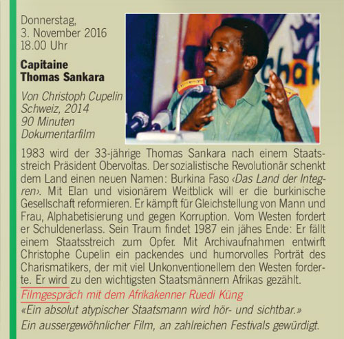 7e Festival Sursee Kinoclub Sursee im Stadttheater, Suisse, 3 novembre 2016