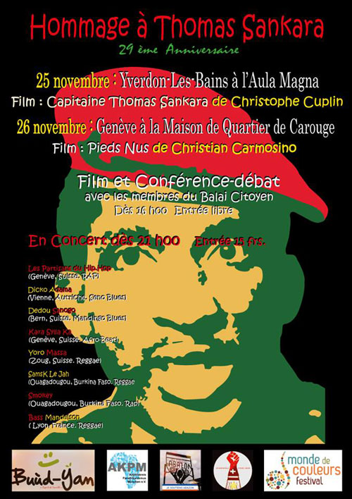 Hommage à Thomas Sankara" Aula Magna, Yverdon-Les-Bains, Suisse, 25 novembre 2016
