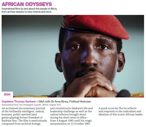 BFI SOUTHBANK - London Capitaine Thomas Sankara Q&A with Dr Ama Biney  Sat 21 Sep 14:00 NFT1