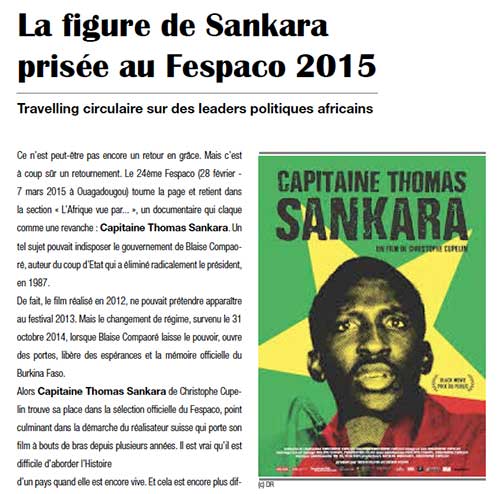Retour sur le 24e Fespaco où la révolution était dans la salle Awotele, la revue des critiques ciné, Michel Amarger, N°1, février-mars 2015
