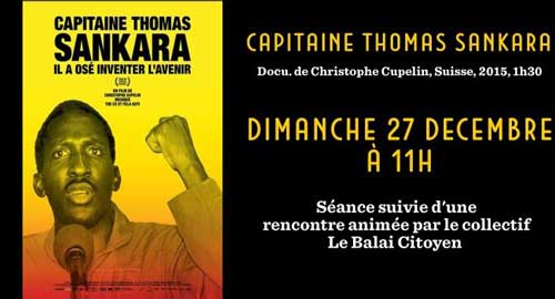Paris • L'Escurial Dimanche 27 • 11h La séance sera suivie d'une rencontre avec le collectif franco-burkinabé 'Le Balai Citoyen'