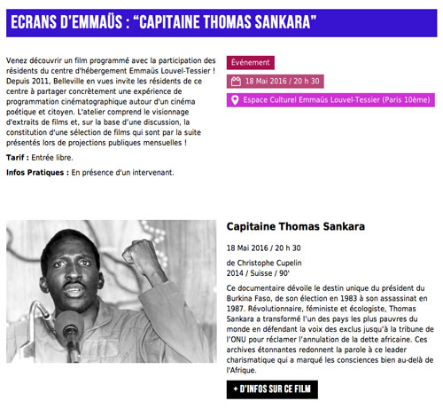 Ecrans d'Emmaüs Belleville en vues, Paris X, France, 18 mai 2016